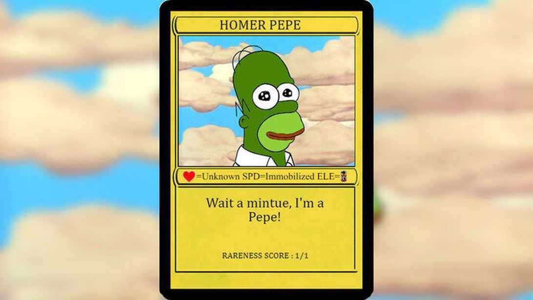 Игровая карта Homer Pepe с изображением Свина на фоне облаков