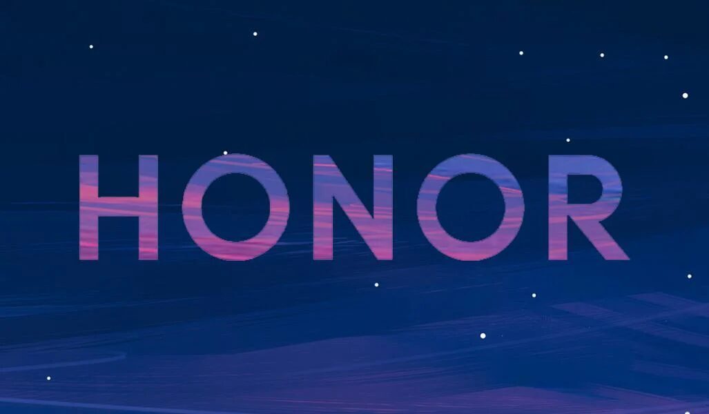 Логотип HONOR на фоне звездного ночного неба, тизер к флагману Honor на Snapdragon 888