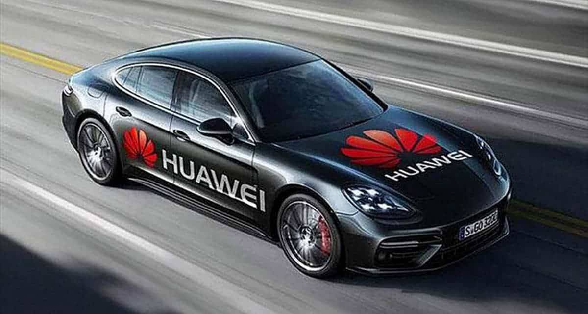 Электромобиль Huawei будет стоить 45000 долларов 5 Электромобиль Huawei с логотипом на капоте и дверях