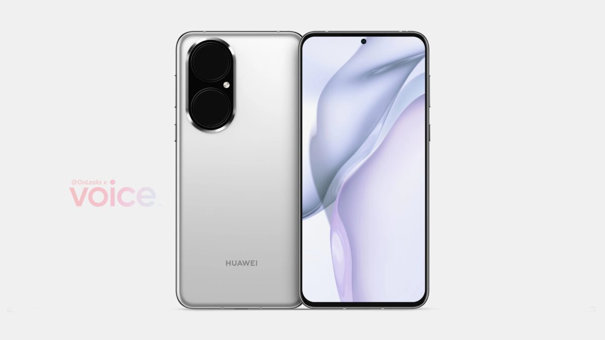 Смартфон Huawei P50 с двухкамерной системой на задней панели и гладким корпусом