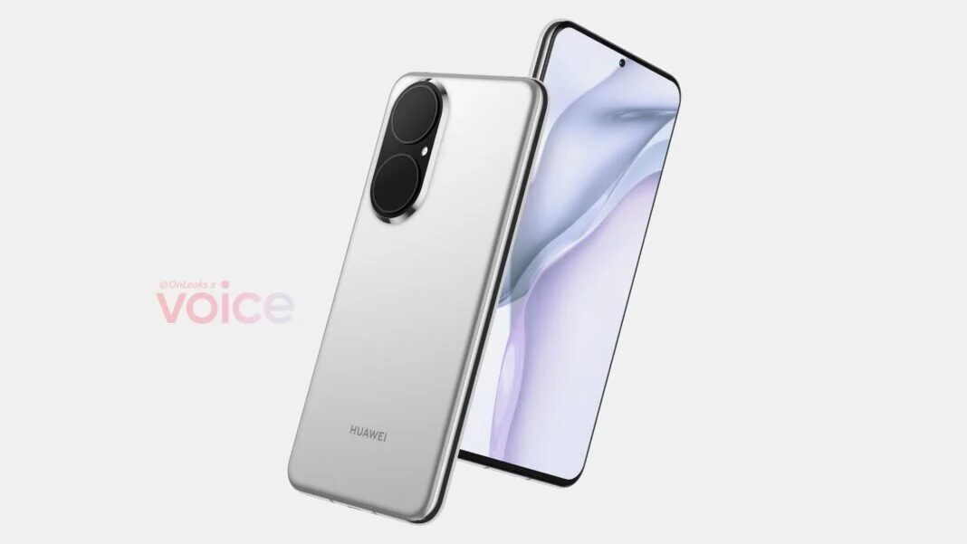 Смартфон Huawei P50 с двойной камерой сбоку и дисплеем спереди