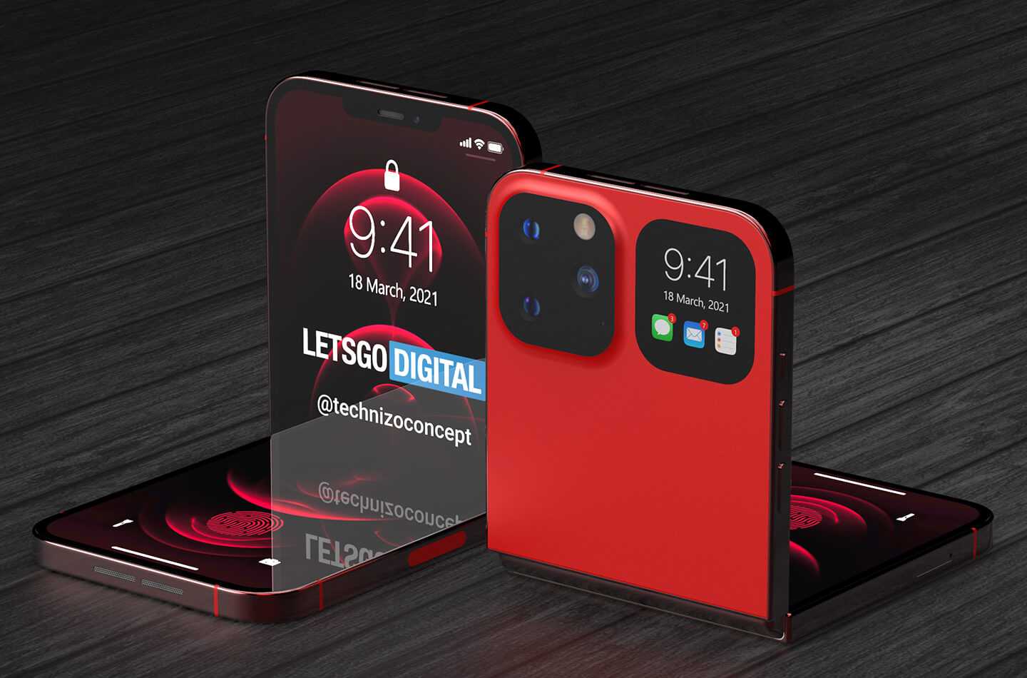 Красочные рендеры первого складного iPhone 5 iphone flip opvouwbare smartphone
