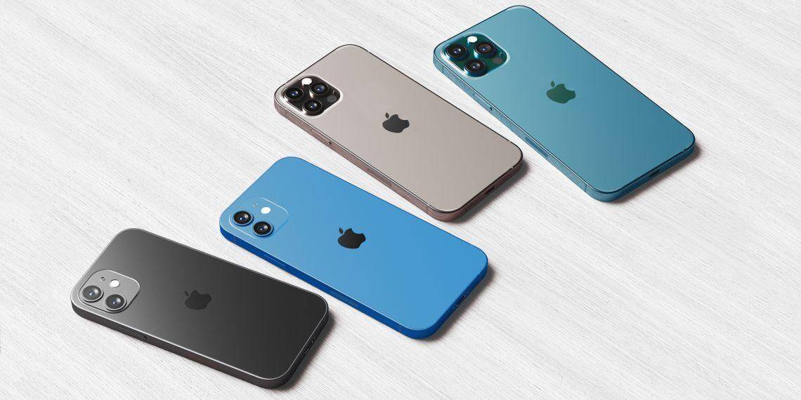 iPhone 13 предложит 1 ТБ хранилища 5 Четыре цветных iPhone 13 на белом столе