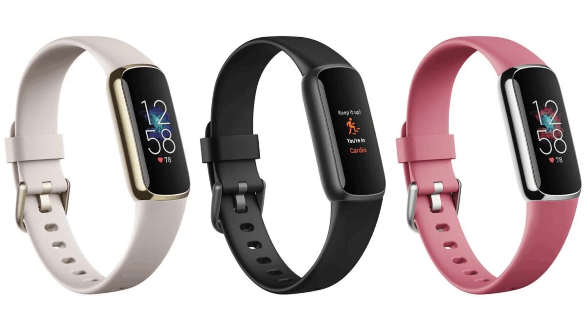 Представлен фитнес-браслет Fitbit Luxe 4 Фитнес-браслет Fitbit Luxe в трёх цветах на белом фоне