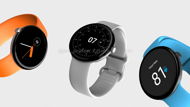 Google Pixel Watch показали на рендерах 4 Google Pixel Watch