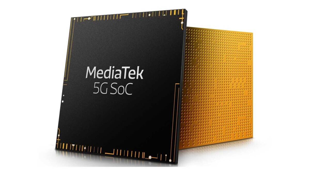 Чип MediaTek 5G SoC на тонком компоненте с золотистым основанием