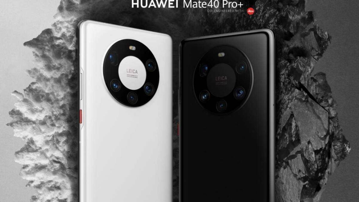 Два смартфона Huawei Mate40 Pro+ с круглыми камерами фронтом и задом