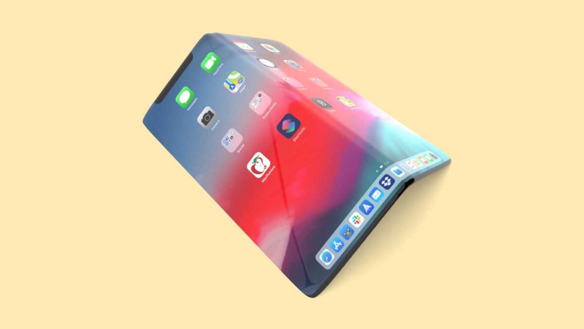 8-дюймовый складной iPhone выйдет в 2023 году 5 Складной iPhone 8 дюймовый изображение дисплея и интерфейса