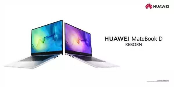 Huawei снова обновила ноутбуки Matebook D 14 и D15 4 Два ноутбука Huawei MateBook D с экранами близко с видом сбоку