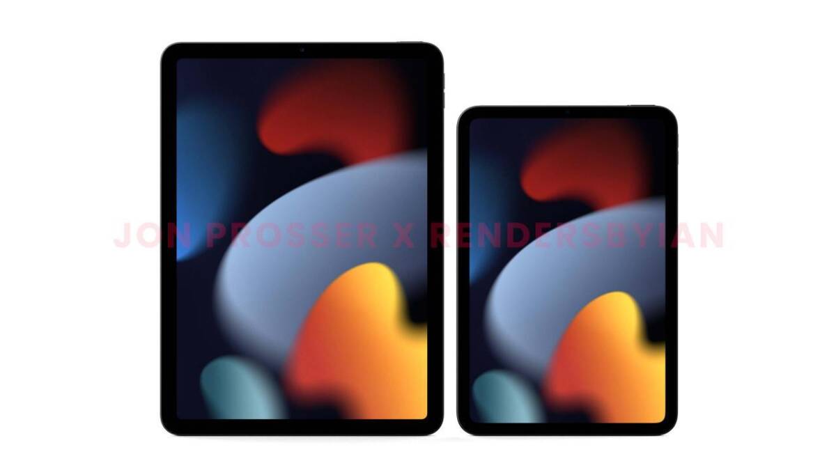 Рендер iPad Mini 6 и iPad Air Mini в профиль