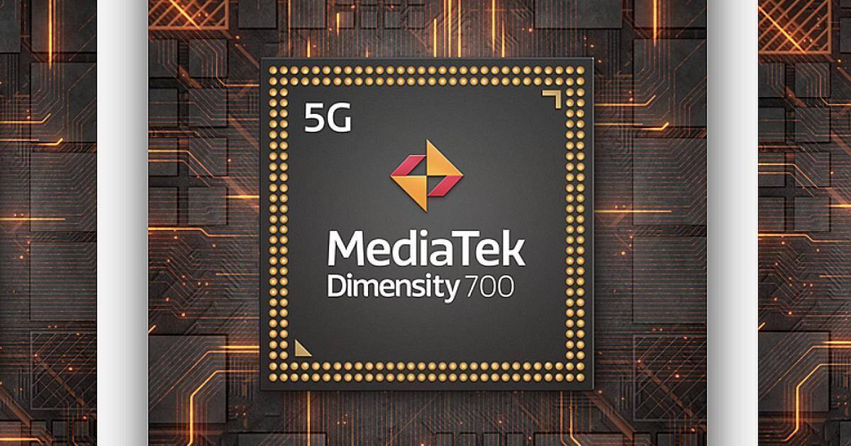 Процессор MediaTek Dimensity 700 на черном чипе