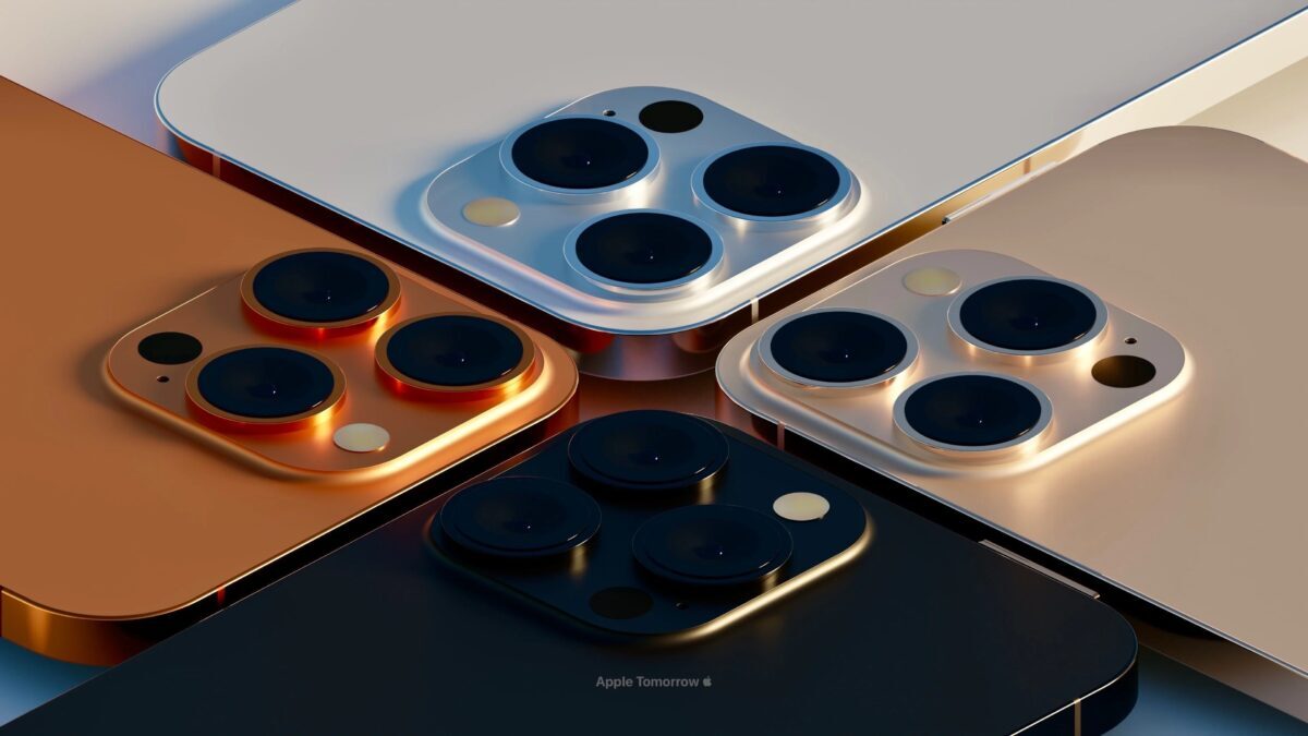 Рендер дизайна камер Apple iPhone 13 с тремя объективами и вспышкой