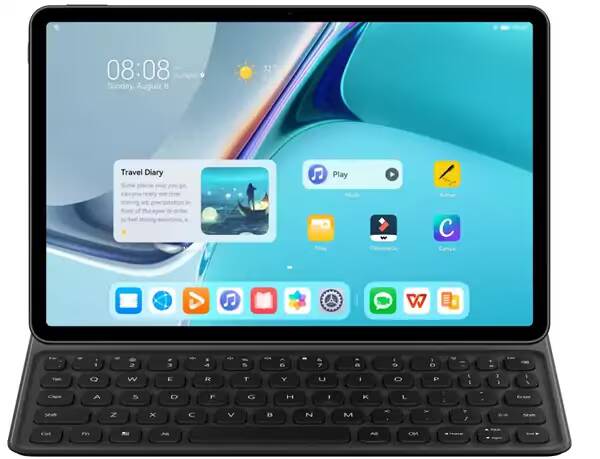 Планшет Huawei MatePad 11 со встроенной клавиатурой и интерфейсом на дисплее