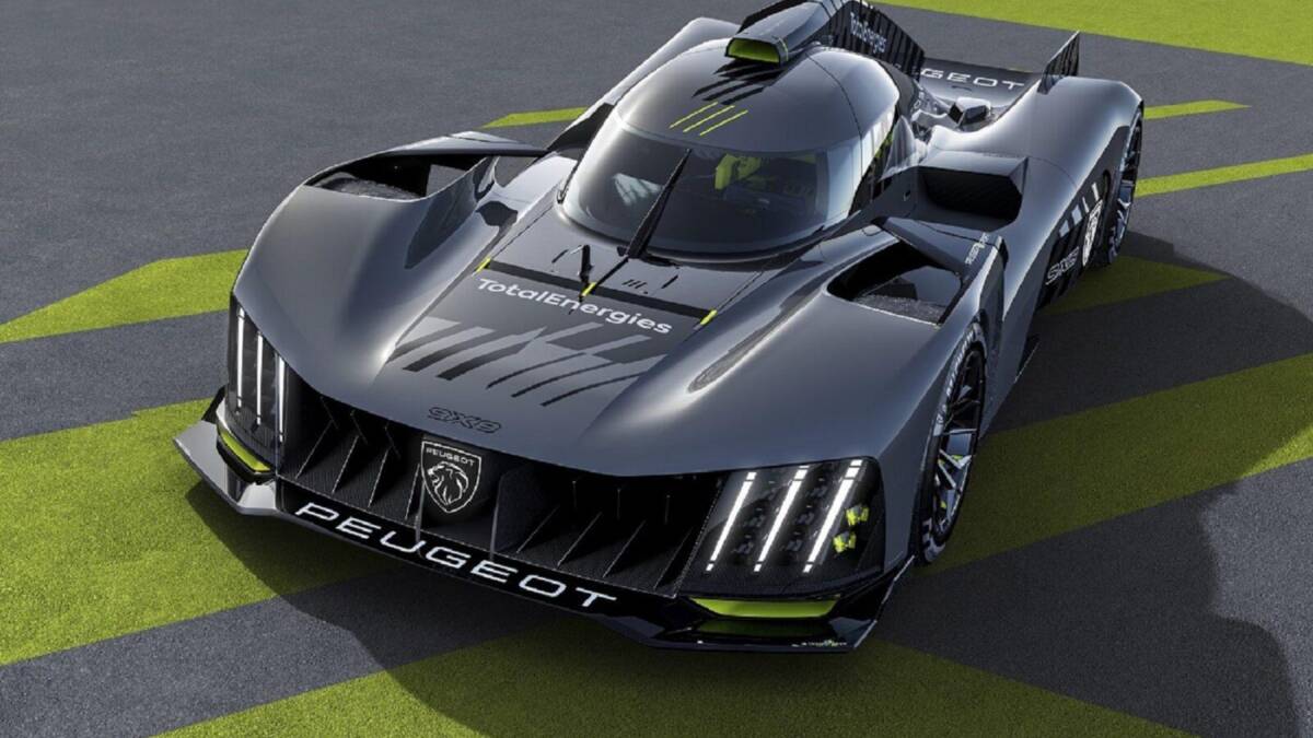 Гиперкар Peugeot 9X8 с аэродинамическим дизайном и яркими светодиодными фарами