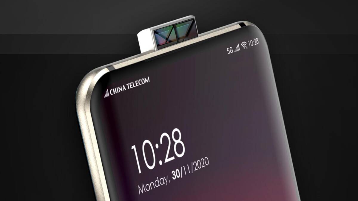 Экран смартфона OPPO с поднимающейся фронтальной камерой