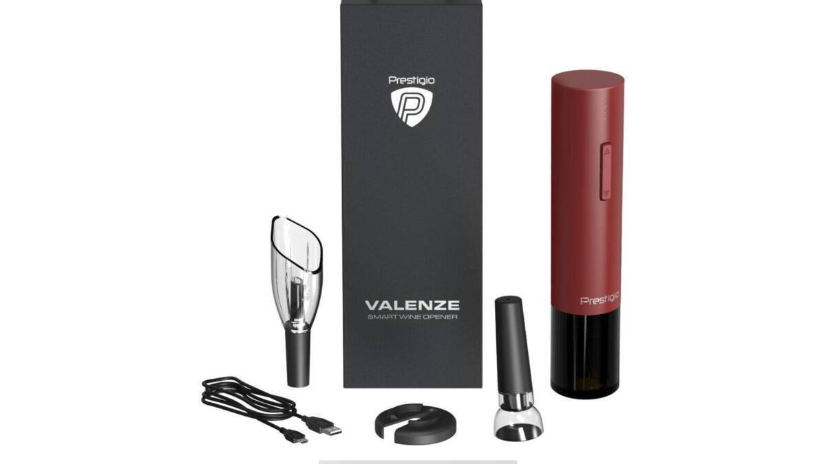 Prestigio выпустила новый электрический штопор Valenze 4 Электрический штопор Prestigio Valenze с кабелем и аксессуарами