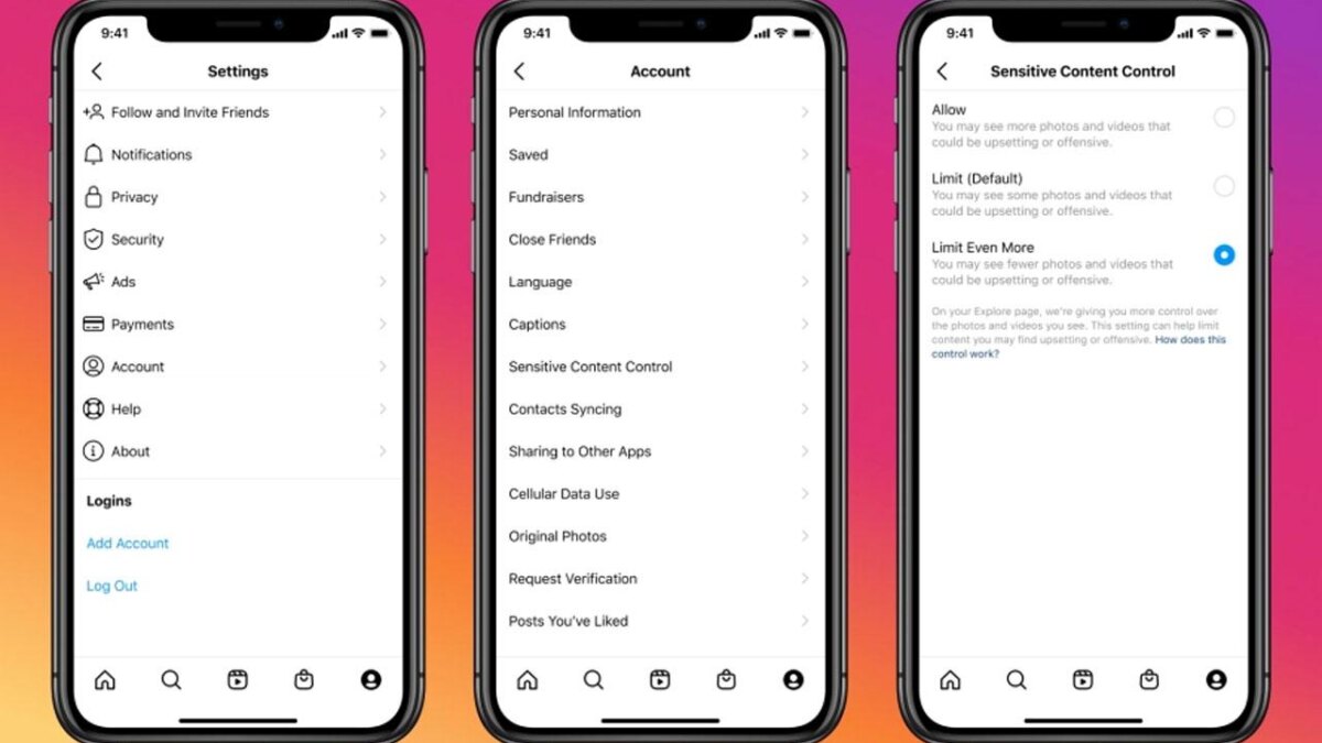 Instagram представил управление конфиденциальным контентом 3 sensitive content control