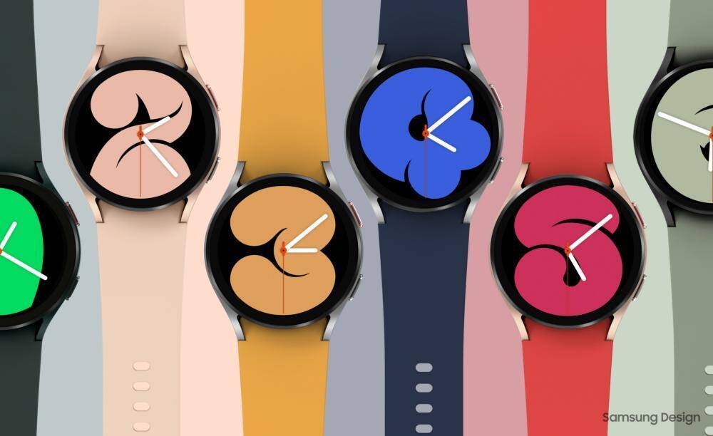Различные цветные смарт-часы Galaxy Watch4 с круглым циферблатом