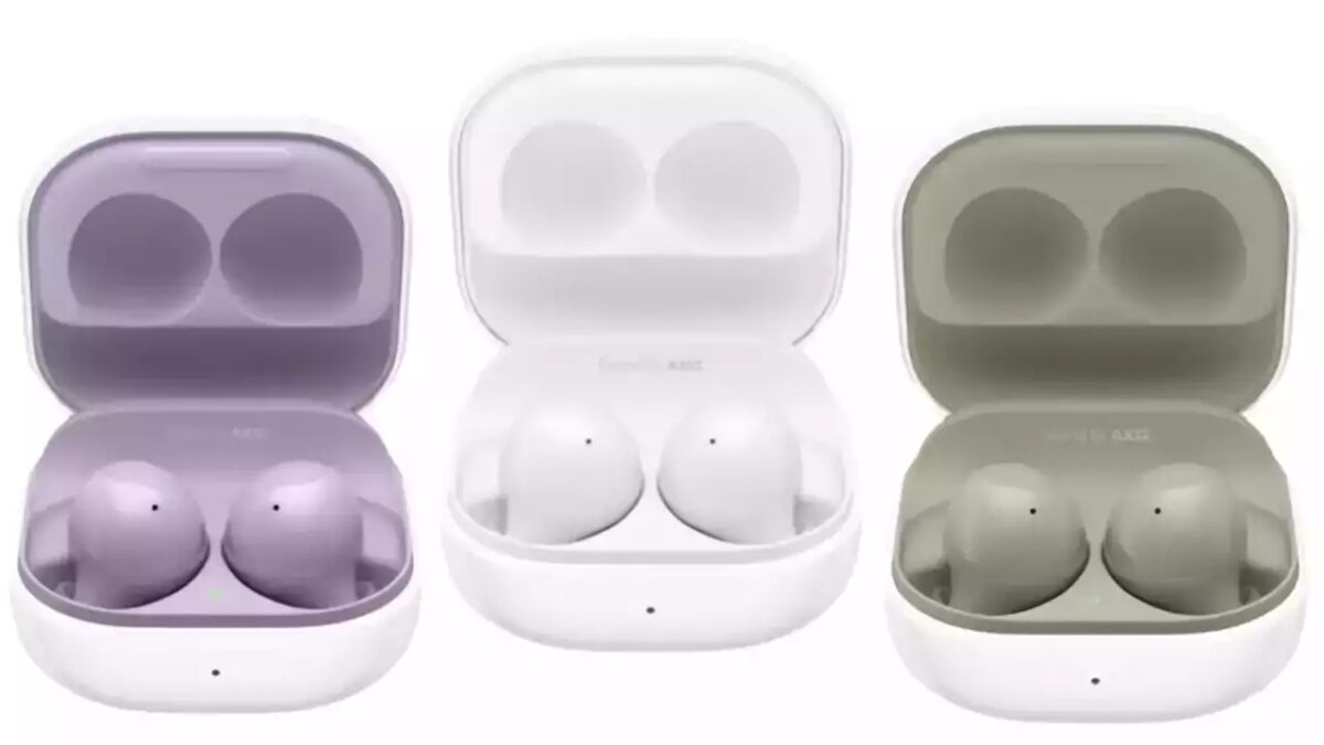 Вот сколько будут стоить наушники Samsung Galaxy Buds 2 3 Три варианта наушников Samsung Galaxy Buds 2 в кейсах разных цветов