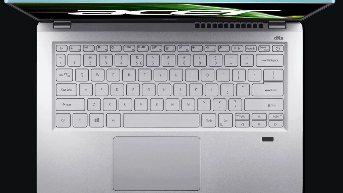 Клавиатура ноутбука Acer Swift в развернутом виде