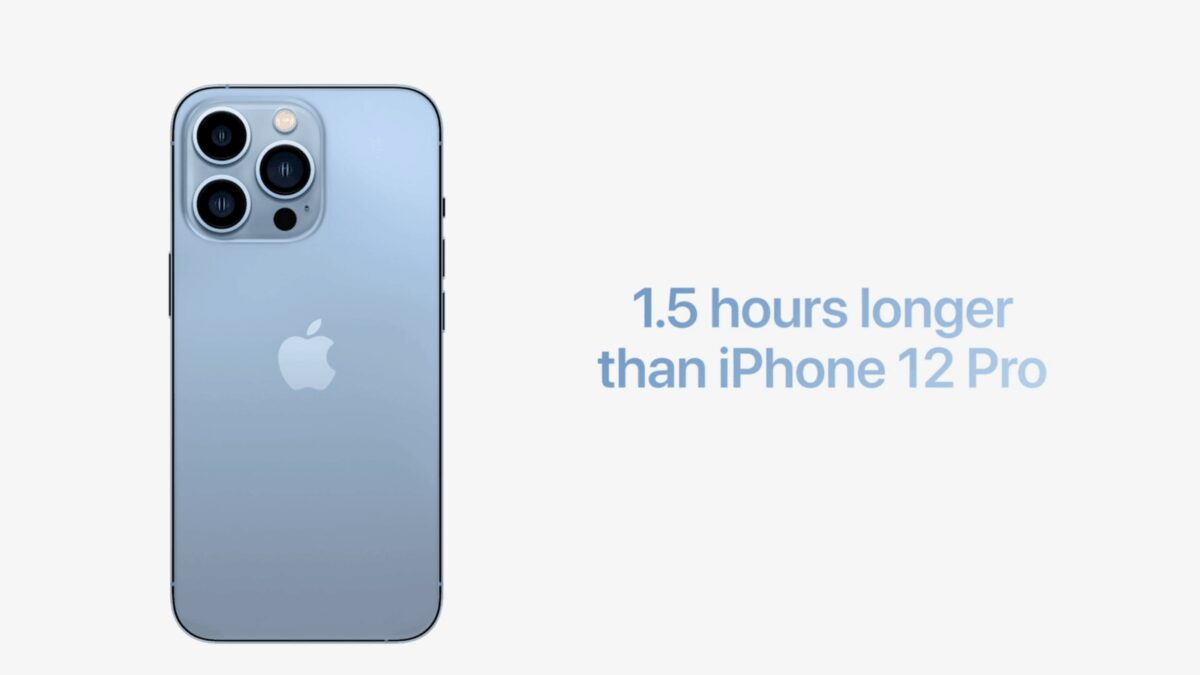 Задняя панель iPhone 13 Pro с тремя камерами и логотипом Apple
