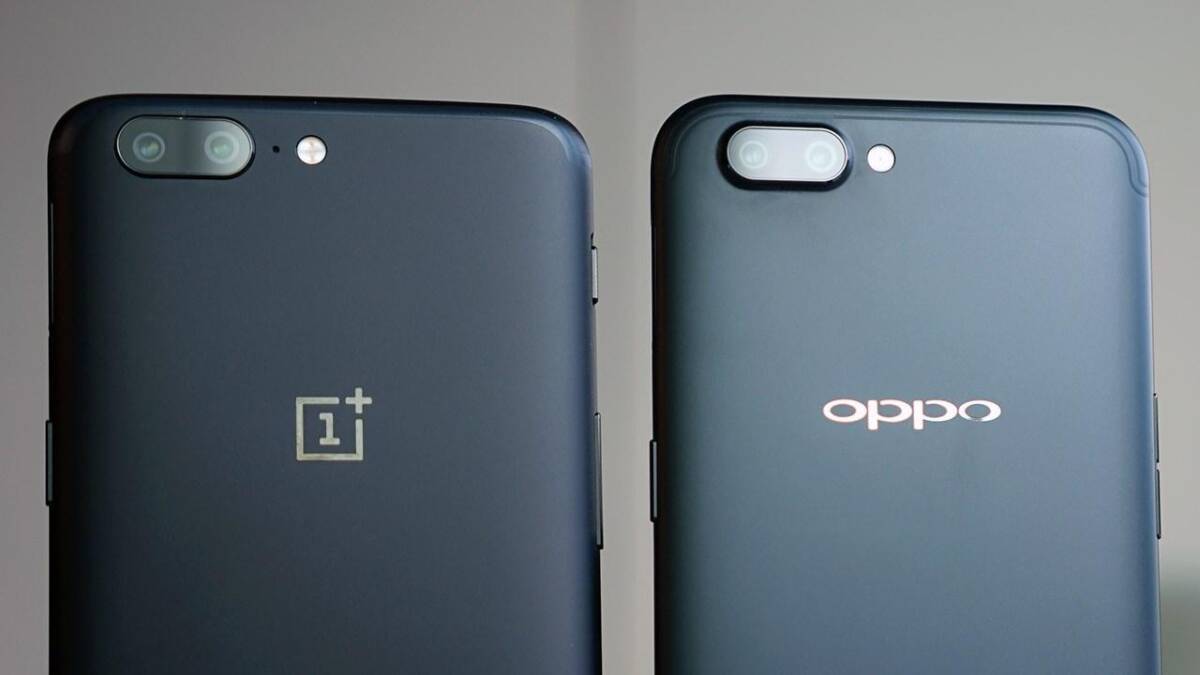 Два смартфона OnePlus и Oppo с двойной камерой спереди