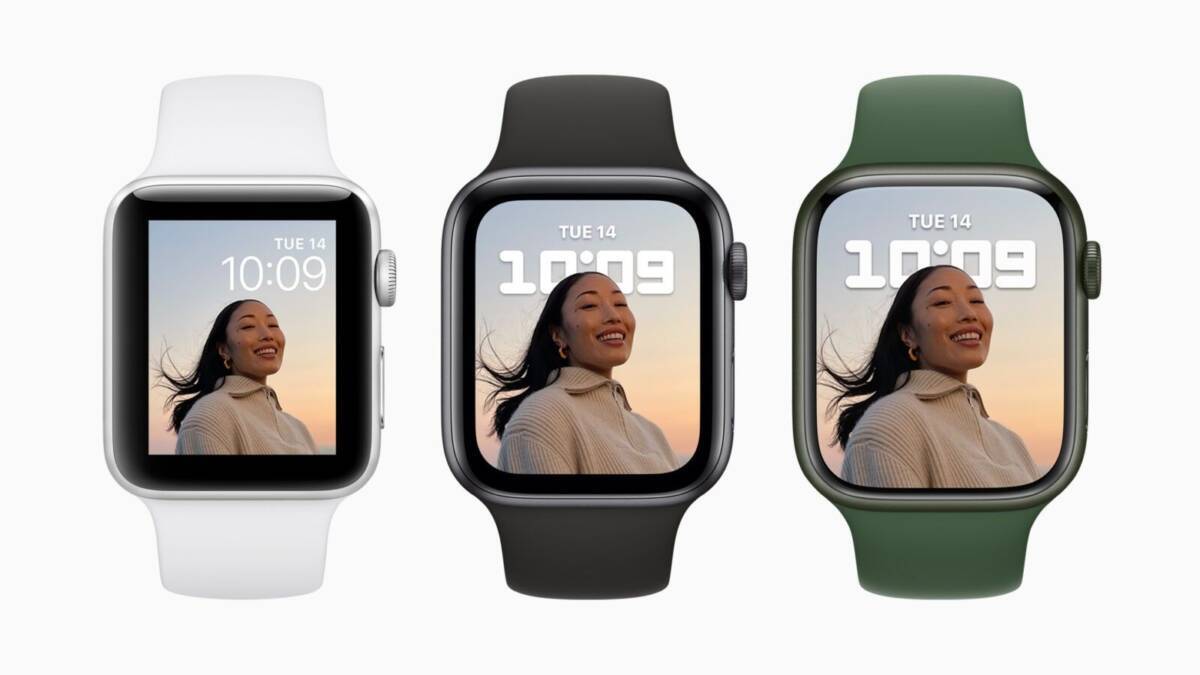 Всё, что показала Apple 14-го сентября: iPhone 13, Apple Watch series 7, новые iPad и iPad mini 20 Apple Watch Series 7 два варианта ремешков на экране