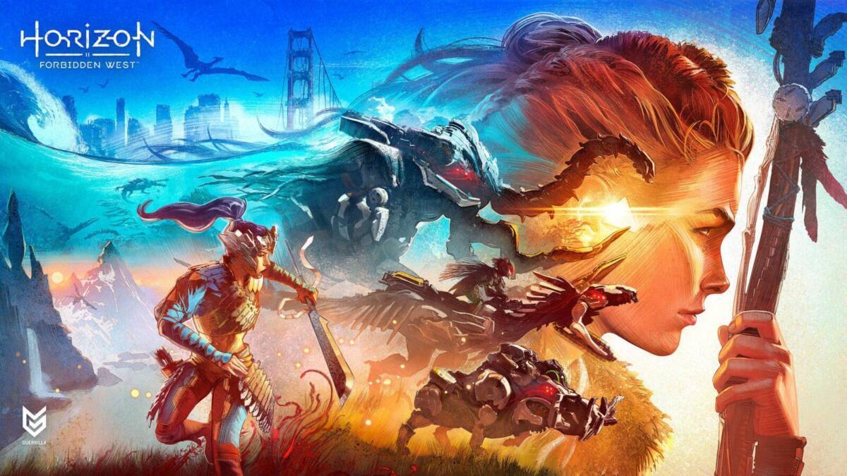 Horizon Forbidden West — скриншот игры на PS5, вид на мир и боевого робота