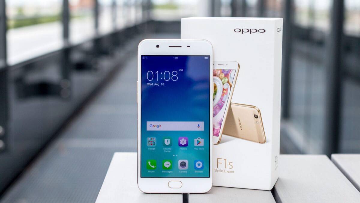 OLED дисплей Oppo F1s с домашней кнопкой и иконками приложений