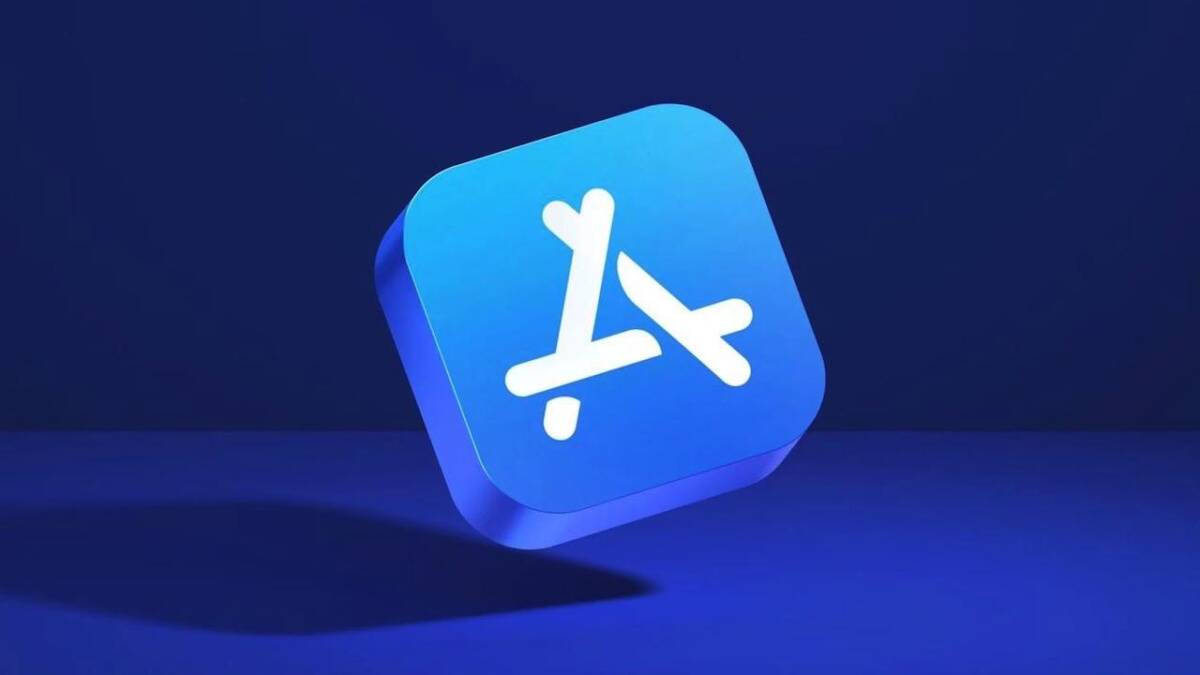 Логотип App Store на синем квадрате с тенью для оплаты приложений без комиссии