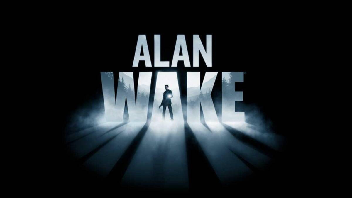 Обложка ремастера Alan Wake: туманный лес и теневой силуэт на постере игры