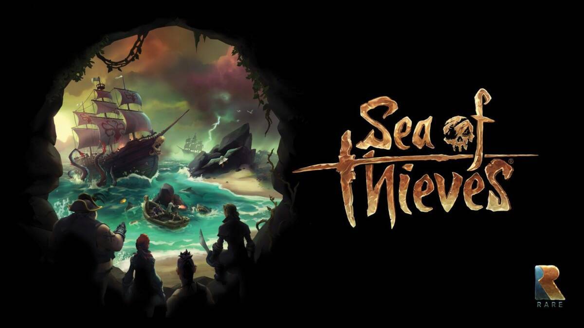 Обложка Sea of Thieves: пиратский корабль у пещеры, логотип игры и оформление сезона