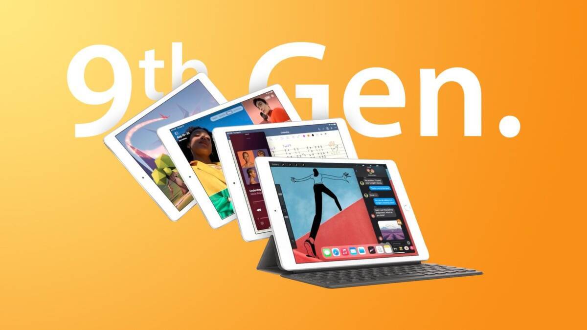 Экран iPad 9 с интерфейсом и клавиатурой