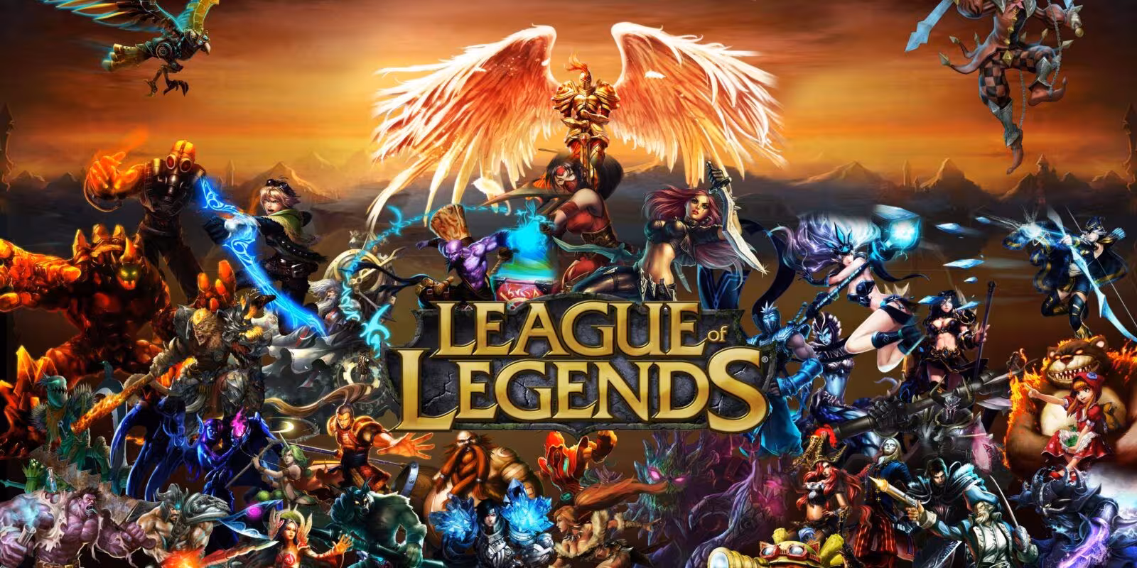 league of legends characters poster 5000x3000 xtrafondos.com
