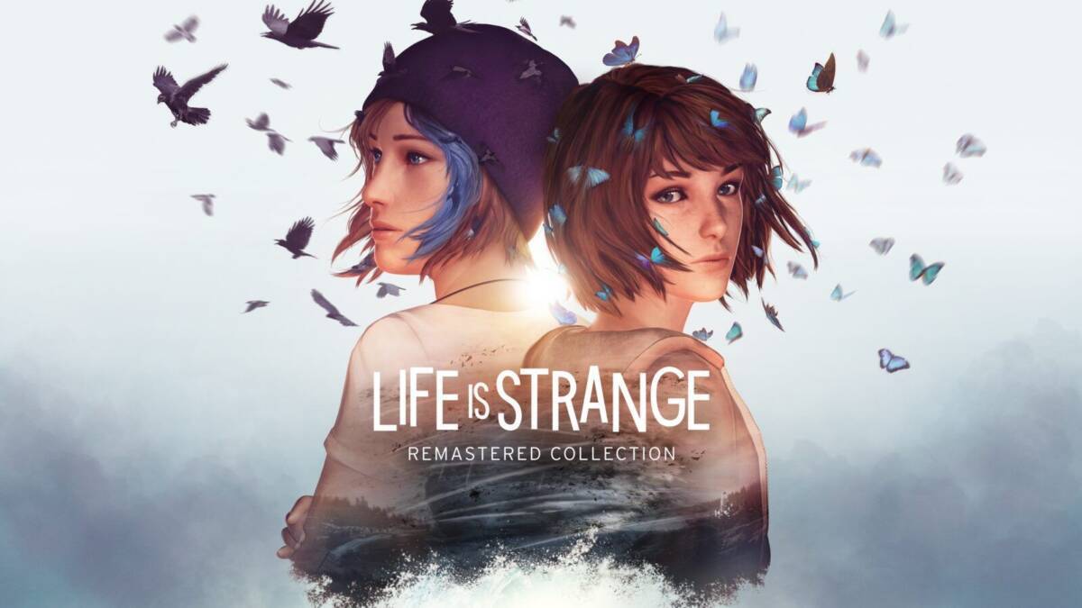 Обложка Life is Strange Remastered Collection: две девушки на фоне неба с птицами