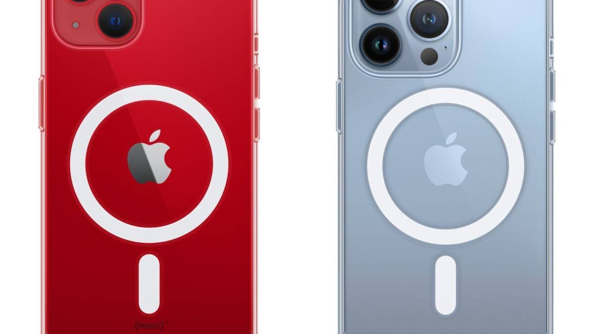 Задняя панель iPhone 13 с трехкамерным модулем и логотипом Apple