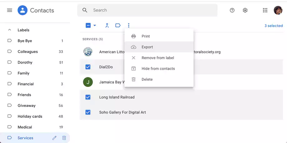 Как скрыть (но не удалить) ненужные контакты Google 9 screen shot 2021 08 24 at 3.29.58 pm