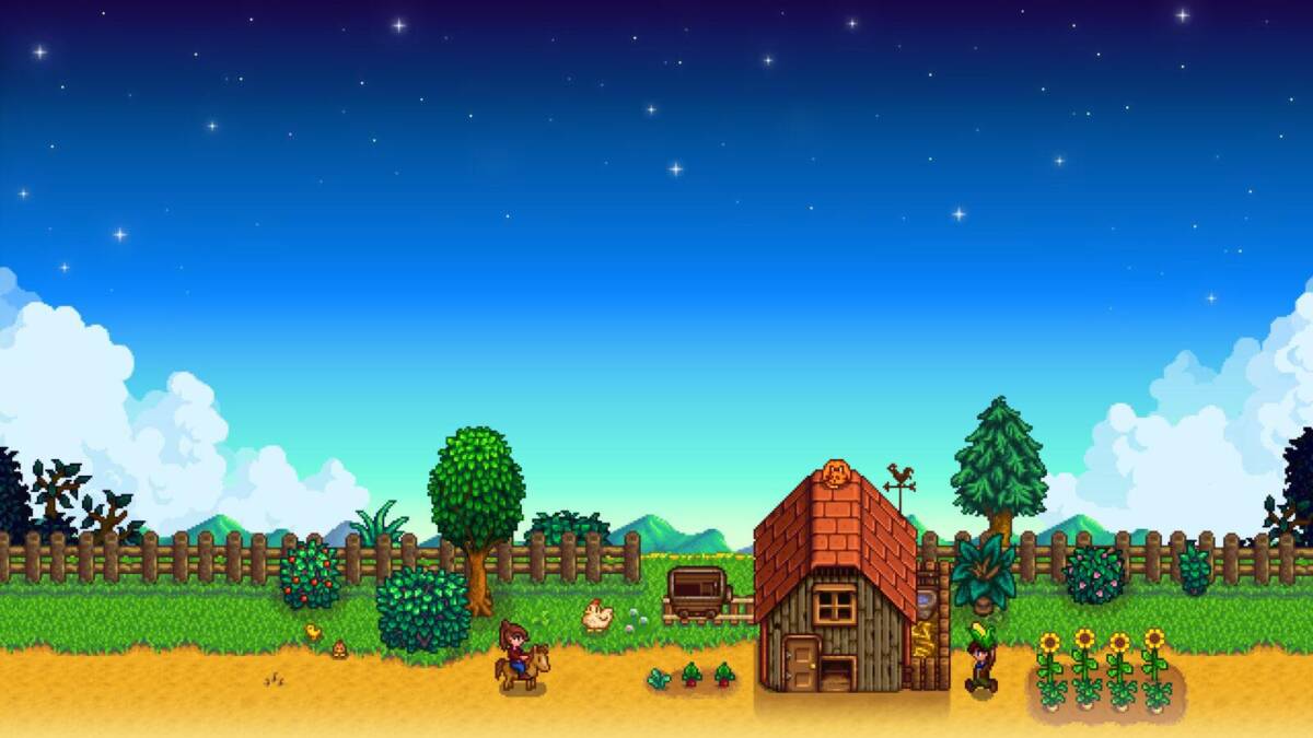 Создатель Stardew Valley сосредоточится на разработке новой игры 3 Пасхальная ферма в стиле Stardew Valley с деревьями и домом