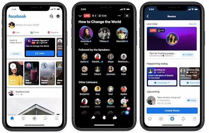 Аудиоцентр Facebook для подкастов, чатов и клипов уже доступен 1 Экран Facebook* на смартфоне с интерфейсом для подкастов и чатов