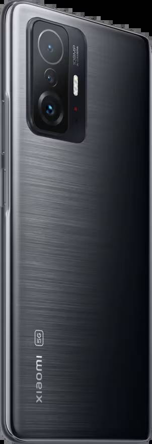 Задняя часть смартфона Xiaomi 11T с тремя камерами и надписью 5G