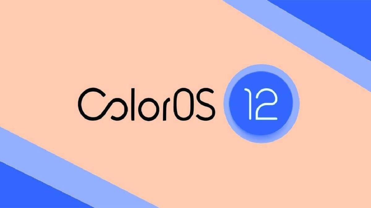 Логотип ColorOS 12 на светлом фоне с синими элементами