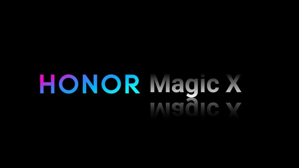 Первый складной смартфон Honor может выйти уже в этом году 3 Название HONOR Магия X на черном фоне с отражением