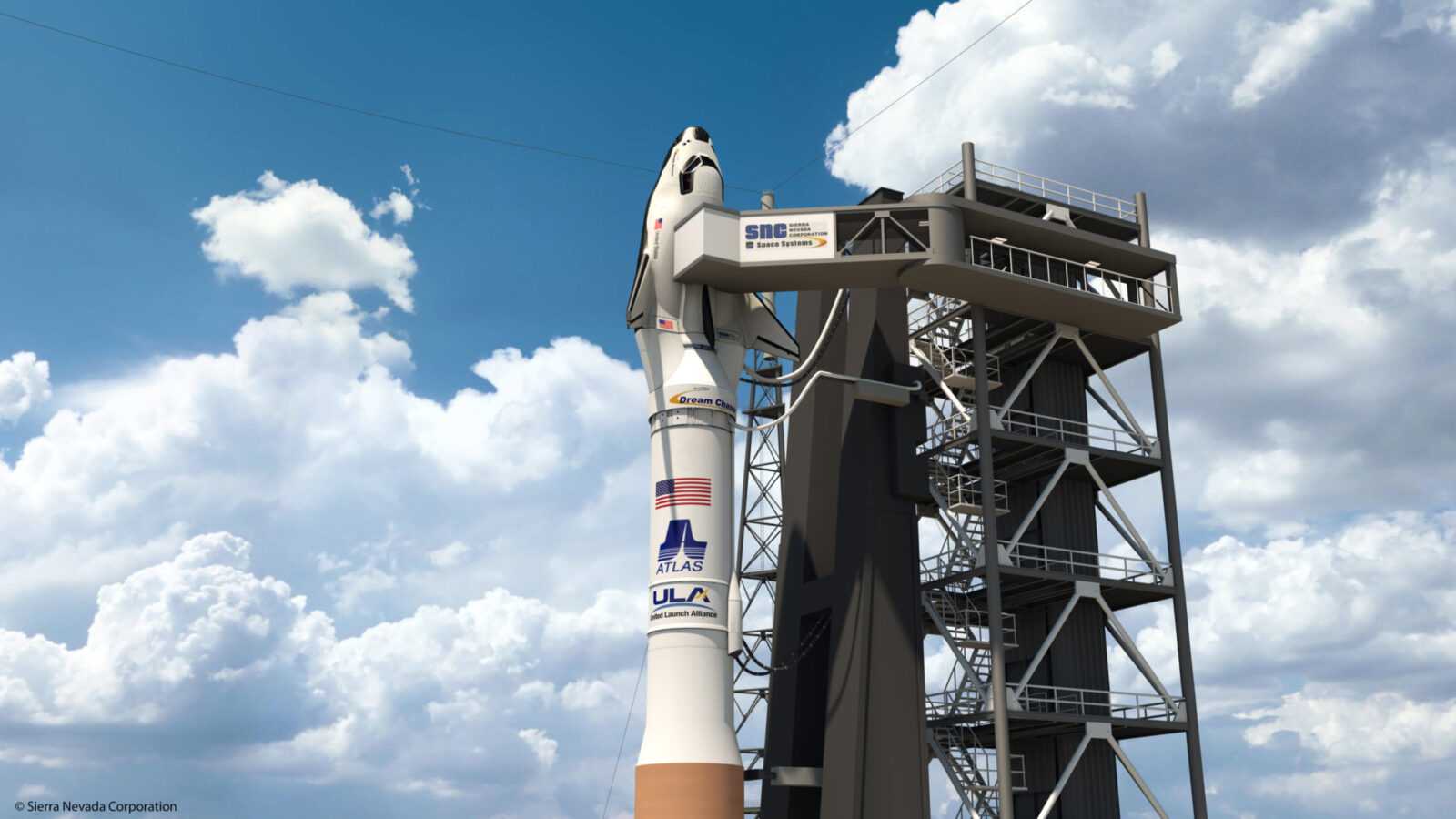 Firefly завершает разработку проекта лунной миссии для запуска в 2023 году 5 SNCs Dream Chaser atop ULA Atlas V Rocket on Space Launch Complex 41 a