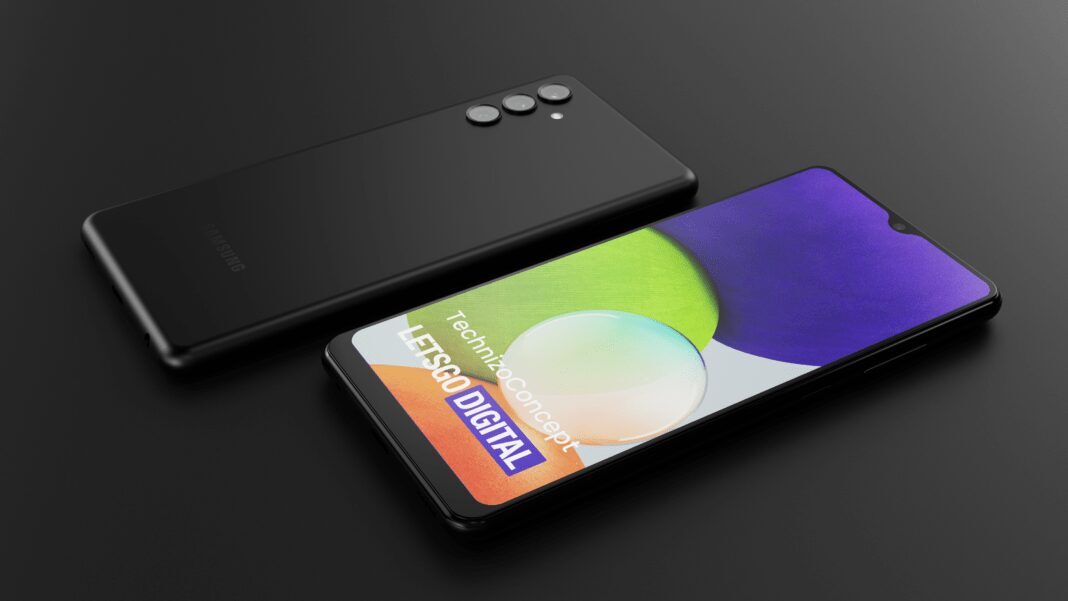 Samsung Galaxy A13 станет самым дешёвым 5G-смартфоном компании 3 Смартфон Samsung Galaxy A13 спереди и сзади на черном фоне