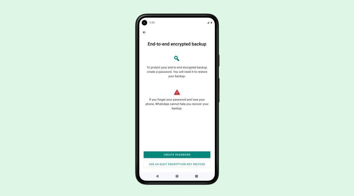 Экран приложения WhatsApp на смартфоне с настройками резервного копирования