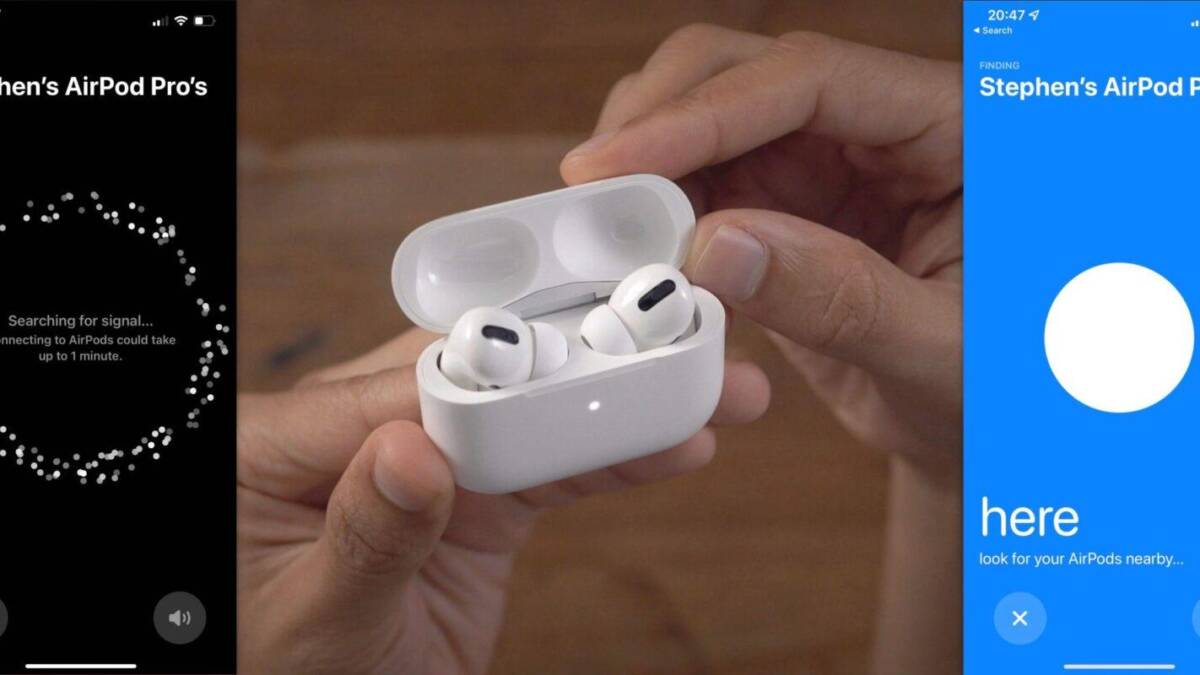 Экран приложения для поиска AirPods Pro с активным режимом Lost Mode