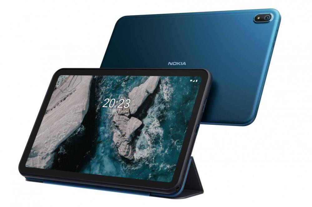Nokia T20: первый планшет Nokia 8 Человек с собакой в яркой одежде на фоне города и воды