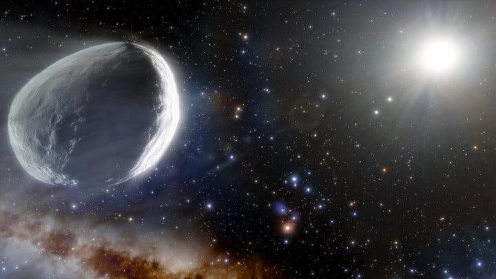 Самая большая комета направляется к солнцу 3 Illustration showing the distant Comet Bernardinelli-Bernstein as it might look in the outer Solar System.