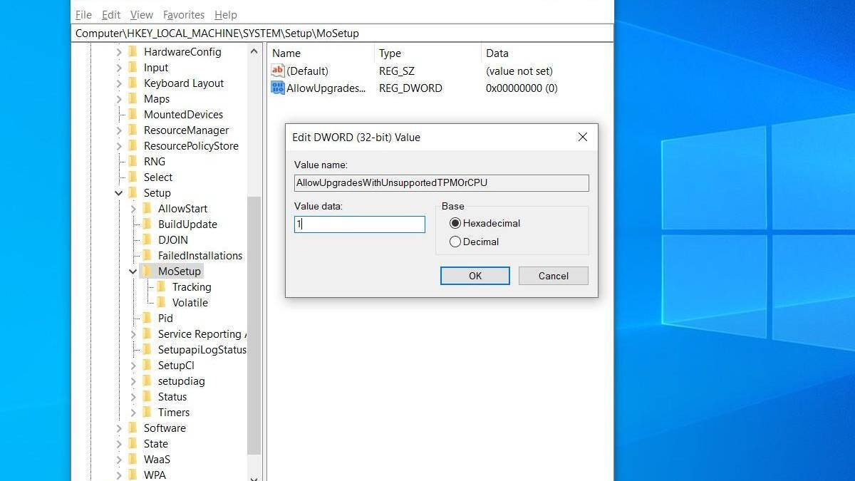 Редактирование значения DWORD в редакторе реестра Windows 11