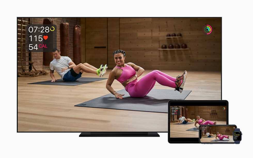 Обзор Apple Fitness+: воодушевляющие тренировки где удобно и когда угодно 15 Телевизор с показом тренировки на Apple Fitness+